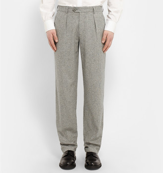 Oliver Spencer Grey Woven-Silk Suit Trousers