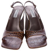 Thumbnail for your product : Bruno Magli Embossed Leather Slingbacks