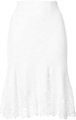 Rebecca Taylor lace trim flared skirt