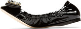 Thumbnail for your product : Dolce & Gabbana Black Patent Leather & Crystal Ballerina Flats