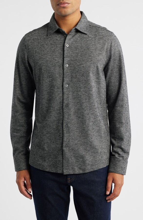 Robert Barakett Alonzo Knit Button-Up Shirt