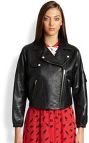 Thumbnail for your product : Band Of Outsiders Leather Drop-Shoulder Biker Jacket