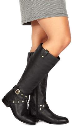 Faith - Black Leather 'Mildred' Calf Boots