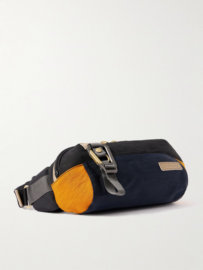 Link Leather-Trimmed Nylon-Twill Belt Bag