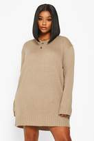 Thumbnail for your product : boohoo Plus Crew Neck Knitted Jumper Dress