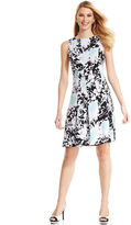 Thumbnail for your product : Jones New York Sleeveless Printed Pleated Dress