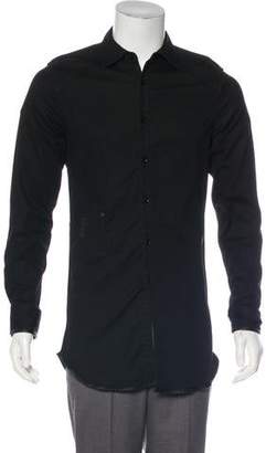 G Star Defend Longline Faux Leather-Trimmed Shirt