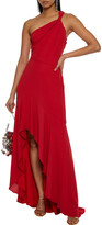 Thumbnail for your product : Halston Leah One-shoulder Twisted Crepe De Chine Gown
