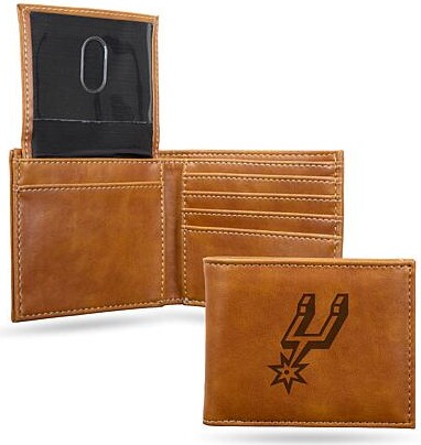 Rico NBA Laser-Engraved Brown Billfold Wallet - Spurs
