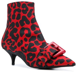 No.21 Leopard-Print Ankle Boots