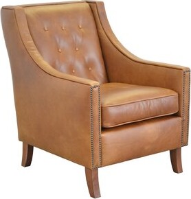 Canora Grey Skaiste 78.74Cm Wide Tufted Top Grain Leather Club Chair