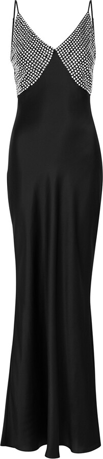 De La Vali Moody Embellished Silk-satin Maxi Dress - ShopStyle