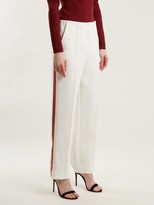 Thumbnail for your product : Diane von Furstenberg Mid-rise Wide-leg Side-striped Trousers - White