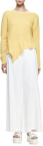 Thumbnail for your product : Stella McCartney Belted Wide-Leg Linen Pants, Pure White