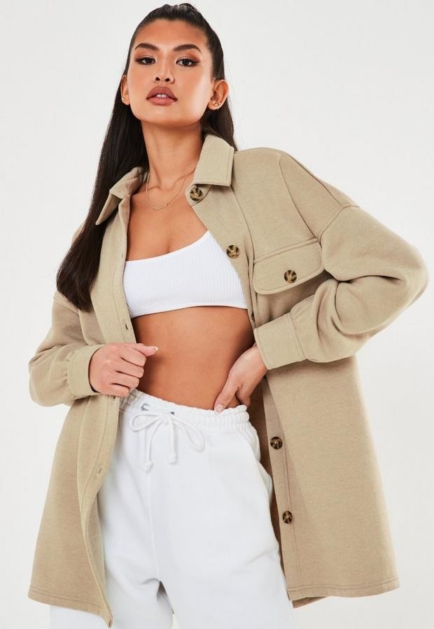 beige shacket womens