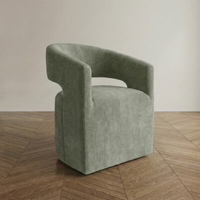 Hokku Designs Roya Barrel-Back Dining Chair With Casters