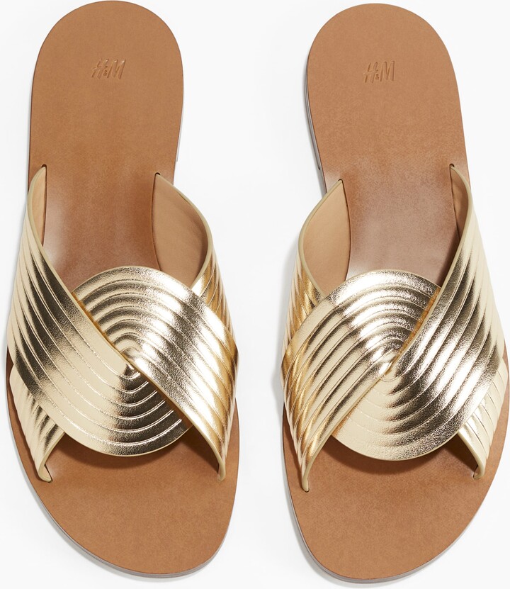 Fluted-Strap Sandals