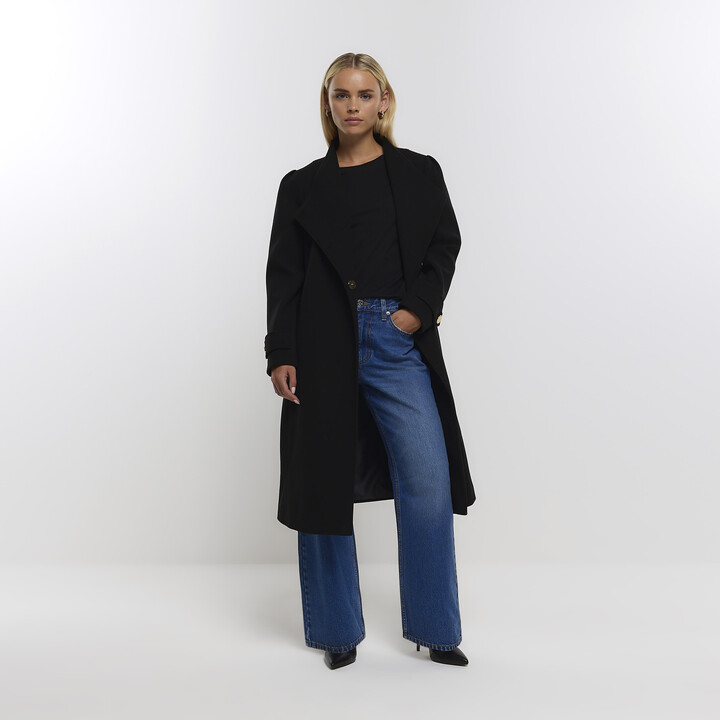 River Island Petite Belted Coat RIVER ISLAND PETITE BEIGE DOUBLE