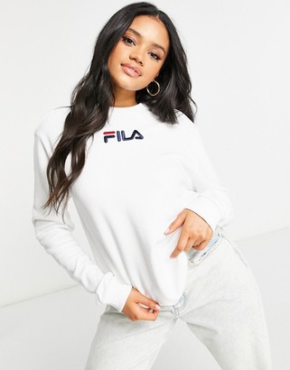 Fila large chest logo oversized sweatshirt in white exclusive to ASOS -  ShopStyle Jumpers & Hoodies