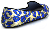 Thumbnail for your product : Charles Philip Sheila Leopard - Blue Satin Leopard Printed Loafer