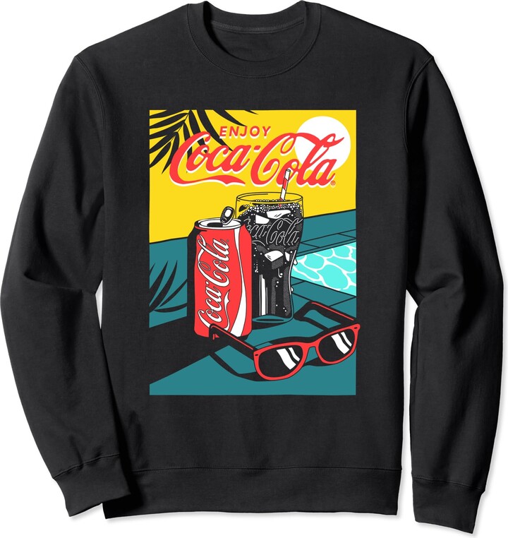 Coca Cola Coca-Cola Enjoy Coke By The Pool Big Chest Retro Poster Sweatshirt