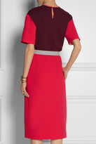 Thumbnail for your product : Victoria Beckham Victoria, Color-block wool-crepe dress