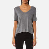 T by Alexander Wang Women's Classic Cropped TShirt with Chest Pocket - Heather Grey