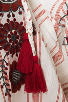 Thumbnail for your product : Antik Batik Camilla Embroidered Striped Cotton-jacquard Blouse