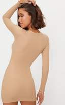 Thumbnail for your product : PrettyLittleThing Stone Embroidered Ribbed Bodycon Dress