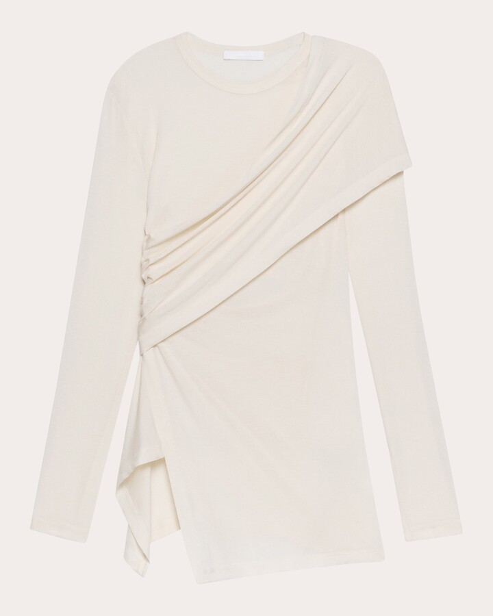 Helmut Lang Protection Asymmetric Draped Jersey Top