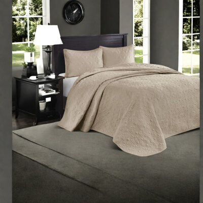 Rongeng Reversible Oversized Khaki Bedding Sets Cotton Quilt For Modern Bedrooms