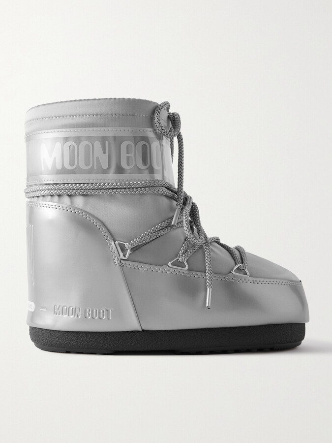 Moon Boot Icon Low Glance Shell And Pvc Snow Boots - Silver