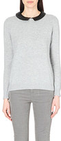 Thumbnail for your product : Claudie Pierlot Madame faux leather-collar jumper