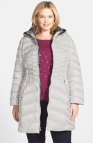Thumbnail for your product : Laundry by Shelli Segal Quilted Down & Feather Walking Coat with Removable Hood (Plus Size)