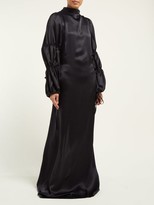 Thumbnail for your product : Ann Demeulemeester Open-back Silk-satin Crepe Gown - Black