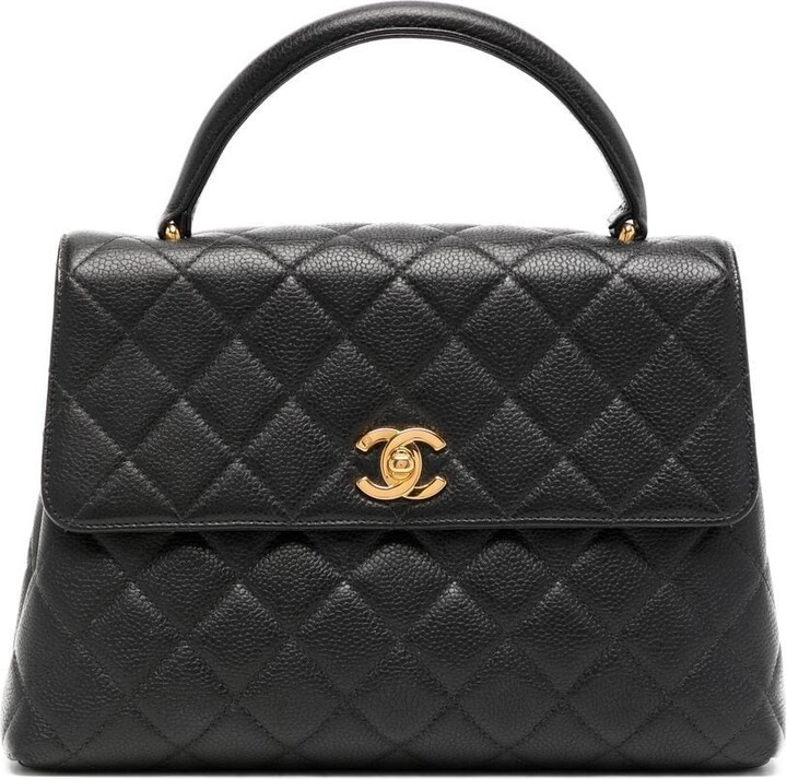 Chanel Pre Owned 1997 CC turn-lock top-handle bag - ShopStyle