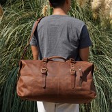 Thumbnail for your product : Touri Zip Detail Genuine Leather Holdall In Brown
