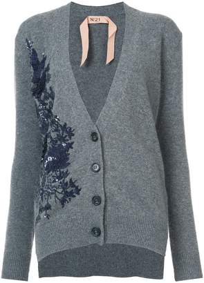 No.21 embroidered cardigan