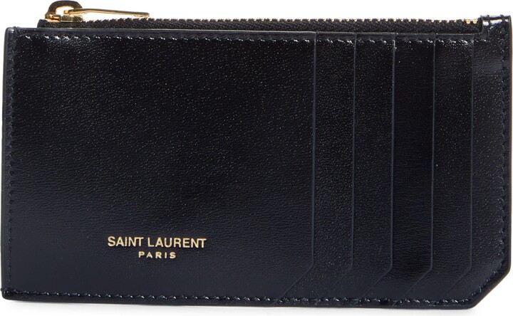Saint Laurent Zip Leather Card Case - ShopStyle