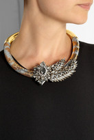 Thumbnail for your product : Shourouk Aigrette gold-plated, Swarovski crystal and sequin necklace