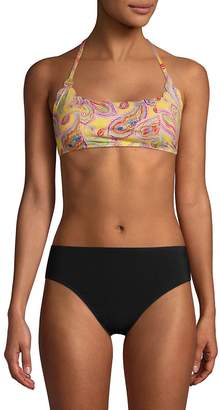Pilyq Women's Reversible Paisley-Print Bikini Top