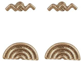 Melrose and Market Rainbow & Squiggle Stud Earrings - Set of 2
