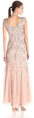Adrianna Papell Sleeveless Beaded Gown with Godets 91908220