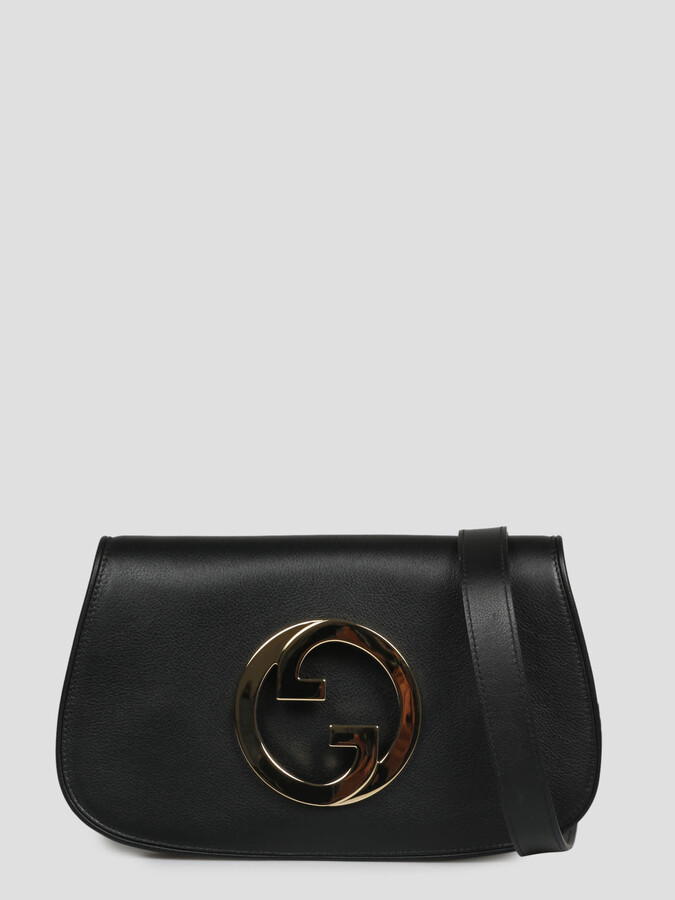 Gucci: Black Interlocking G Blondie Shoulder Bag