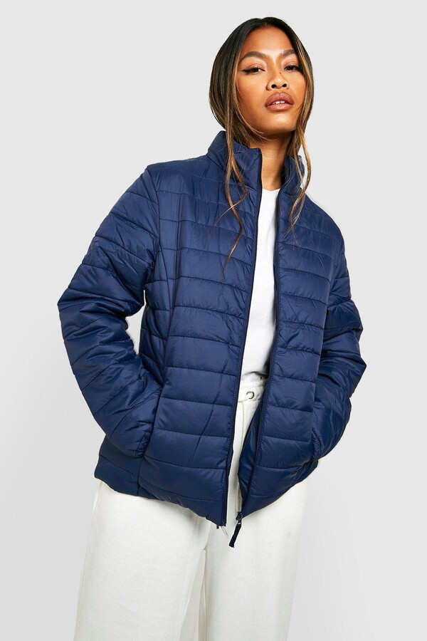 navy blue padded jacket