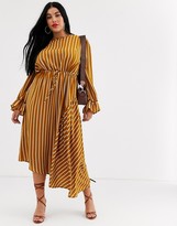 Thumbnail for your product : Unique21 Hero stripe long sleeve drawstring waist dress