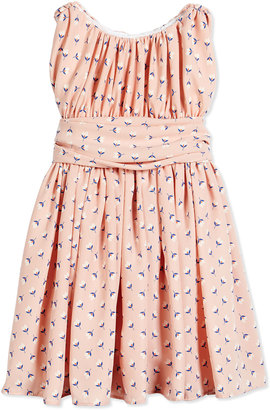 Helena Floral Shirred Chiffon Dress, Pink, Size 2-6X