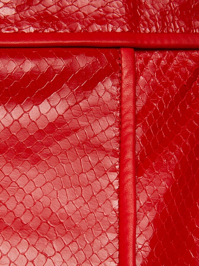 Gucci Python Print Leather Midi Skirt - ShopStyle