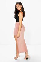Thumbnail for your product : boohoo Camille High Low Soft Touch Maxi Skirt