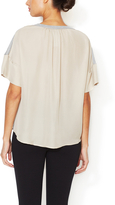 Thumbnail for your product : Heather Jersey Tee with Silk Chiffon Accents